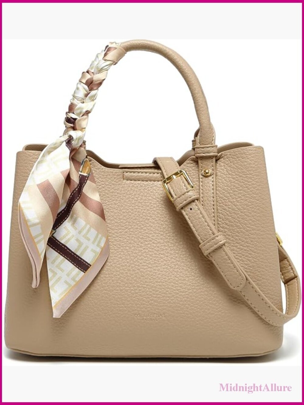 Faux Leather Structured Small Tote Bag Top Handle Crossbody Shoulder